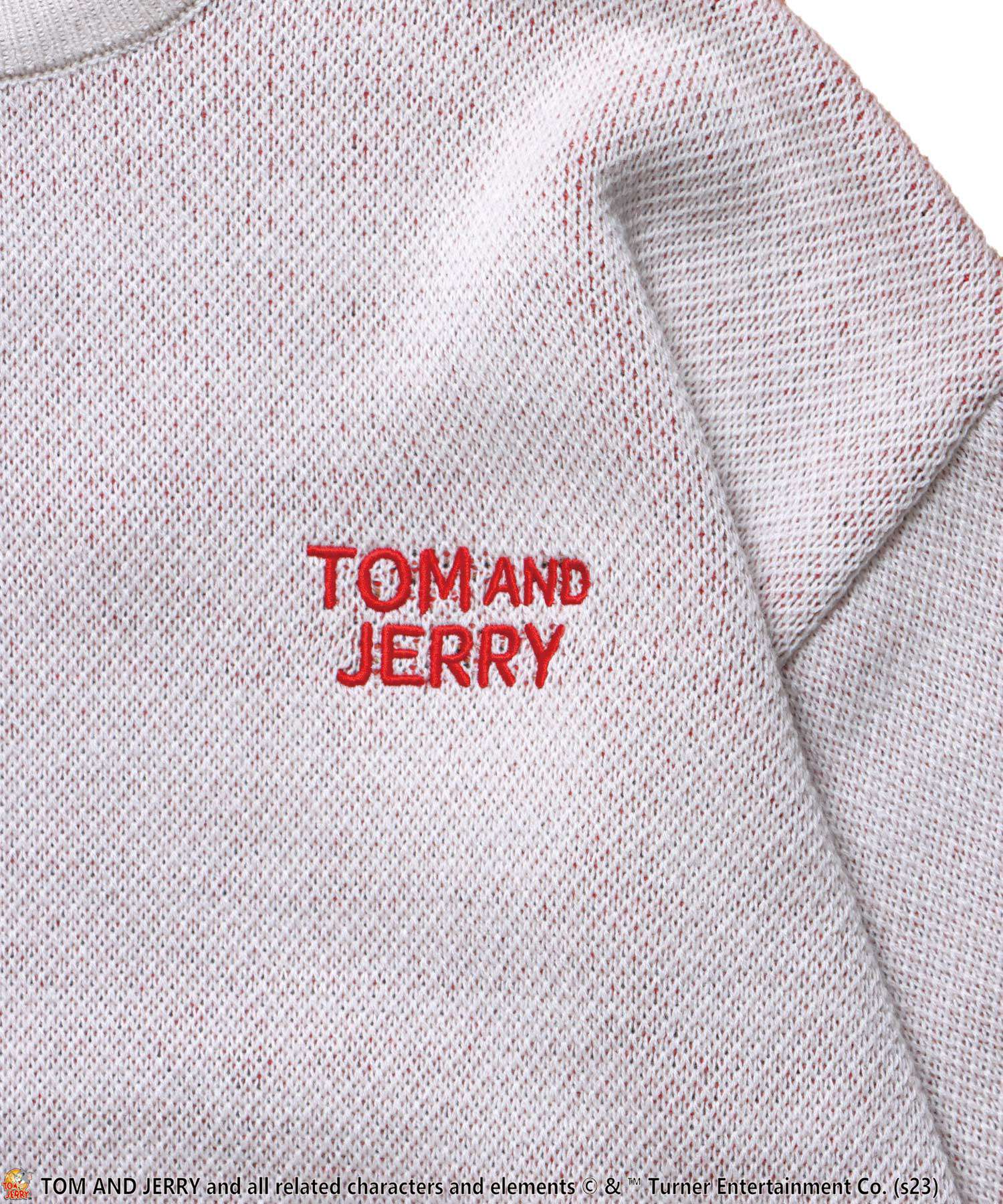 【SEQUENZ】 TOM and JERRY TROUBLE MAKER KNIT / トムとジェリー ストリート アメリカン ポップ ペアコーデ クルーネック アイボリー(ジェリー)