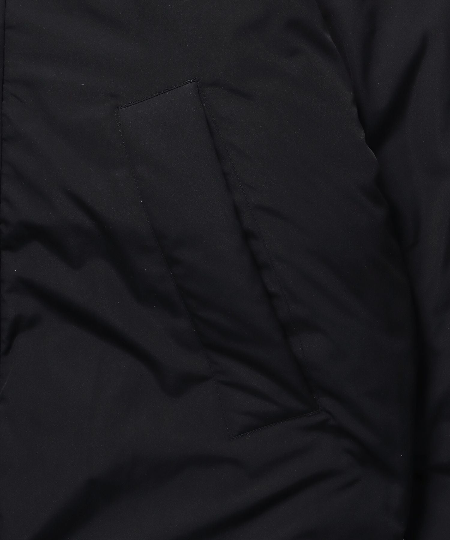 【BEN DAVIS(ベンデイビス)】 POLAR WORKERS JACKET / ワンポイント刺繍 フェイクダウン スタンドカラー 中綿ジャケット セーリングジャケット ブラック