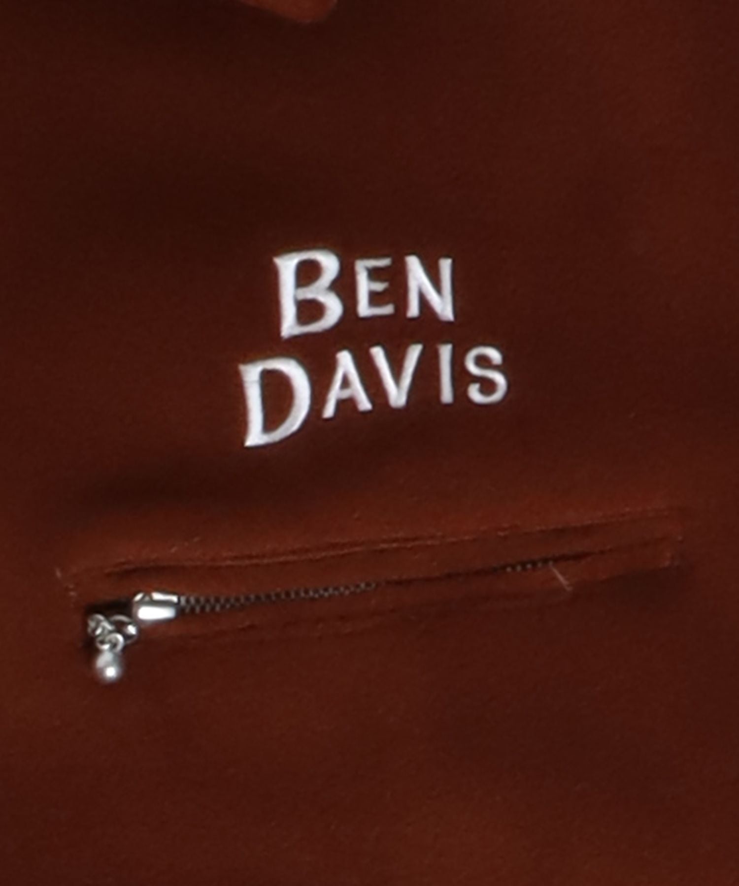 【BEN DAVIS(ベンデイビス)】 WORKAHOLIC MELTON JACKET / スウェード ジャケット チェーン刺繍 ロゴ ブラウン