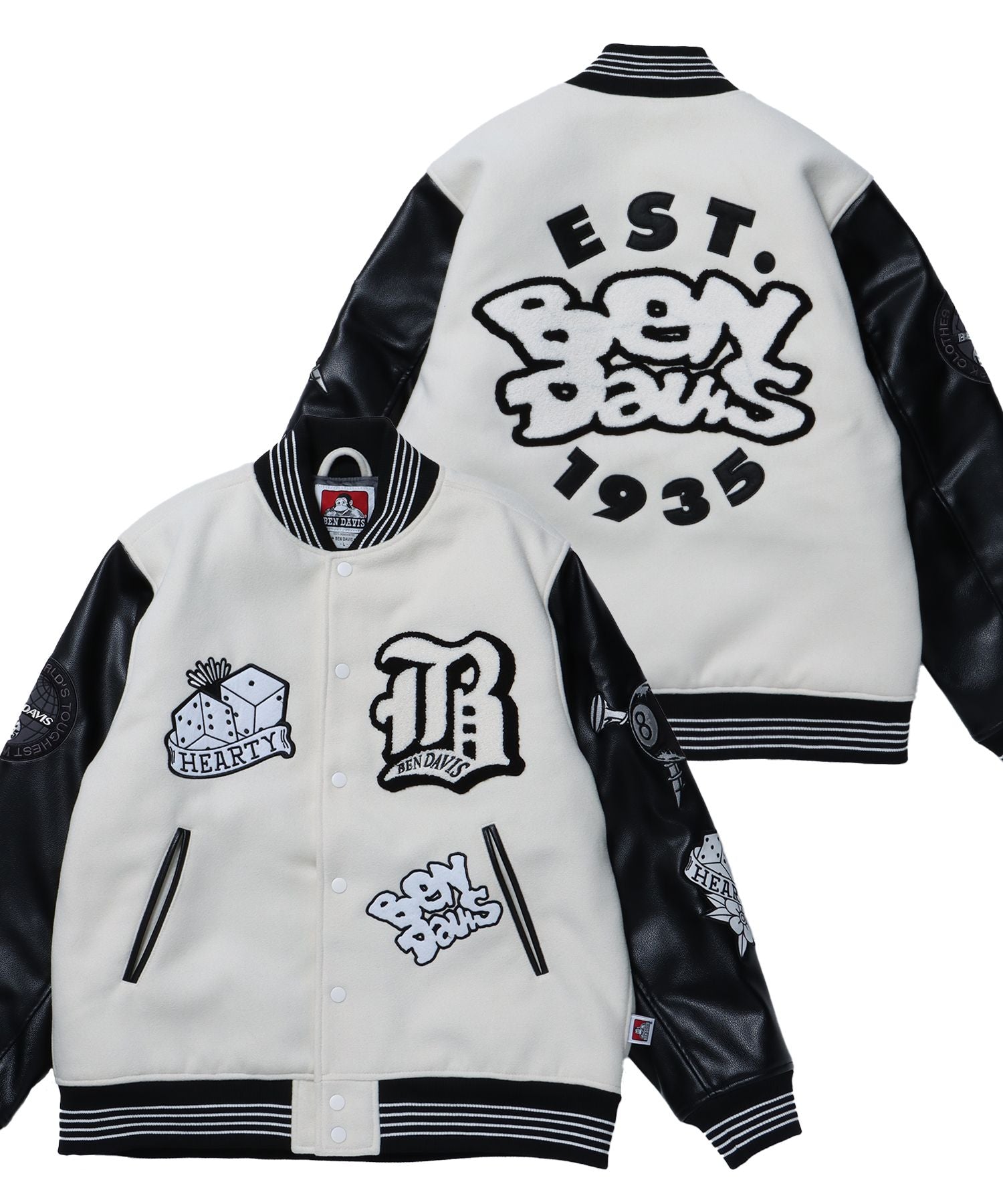 BEN DAVIS(ベンデイビス)】 BD STADIUM JACKET / レザー ワッペン