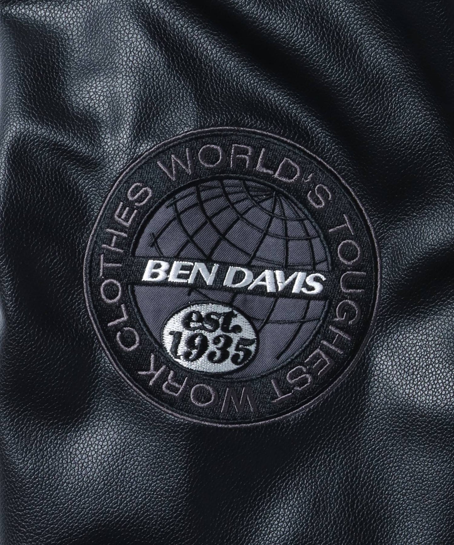 【BEN DAVIS(ベンデイビス)】 BD STADIUM JACKET / レザー ワッペン ジャケット スタジャン ホワイト