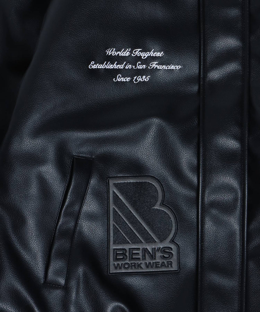 BEN DAVIS(ベンデイビス)】BD FAUX LEATHER JACKET / レザー ワッペン