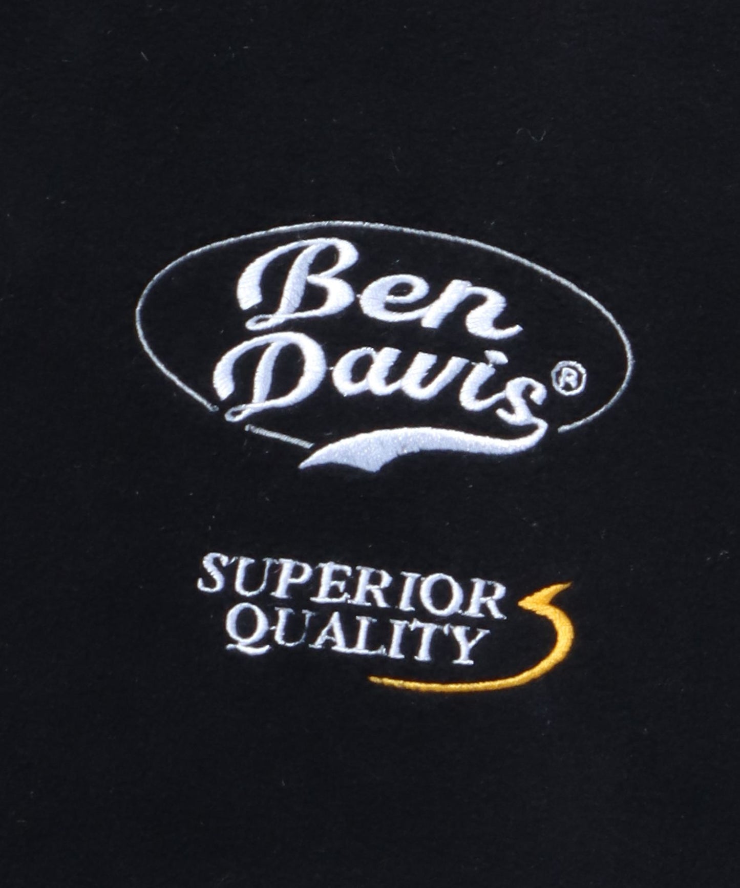 【BEN DAVIS(ベンデイビス)】 FLEECE HALF ZIP / ハーフジップ 刺繍 ロゴ ビッグ ブランドロゴ フリース ブラック