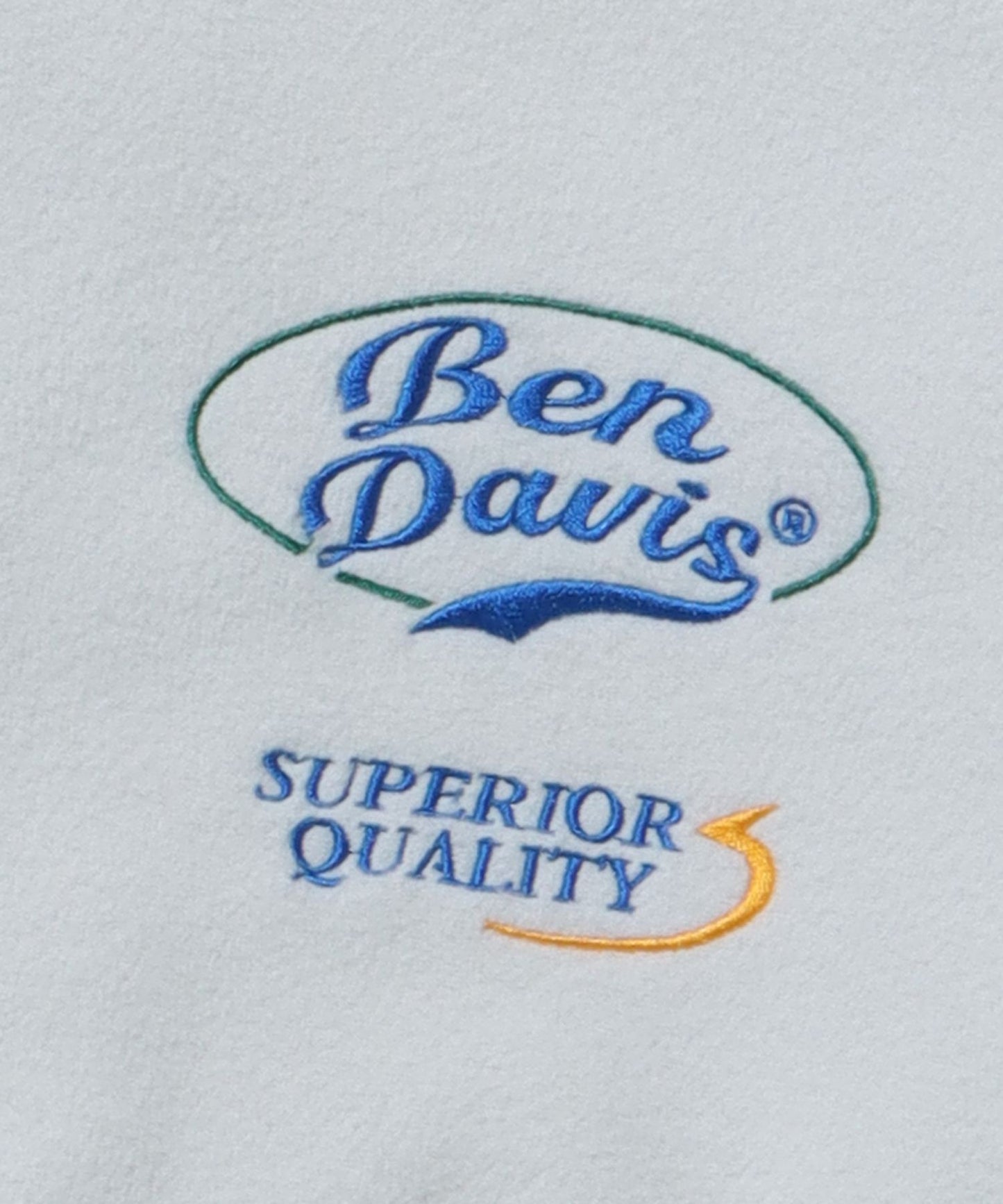 【BEN DAVIS(ベンデイビス)】 FLEECE HALF ZIP / ハーフジップ 刺繍 ロゴ ビッグ ブランドロゴ フリース オフホワイト