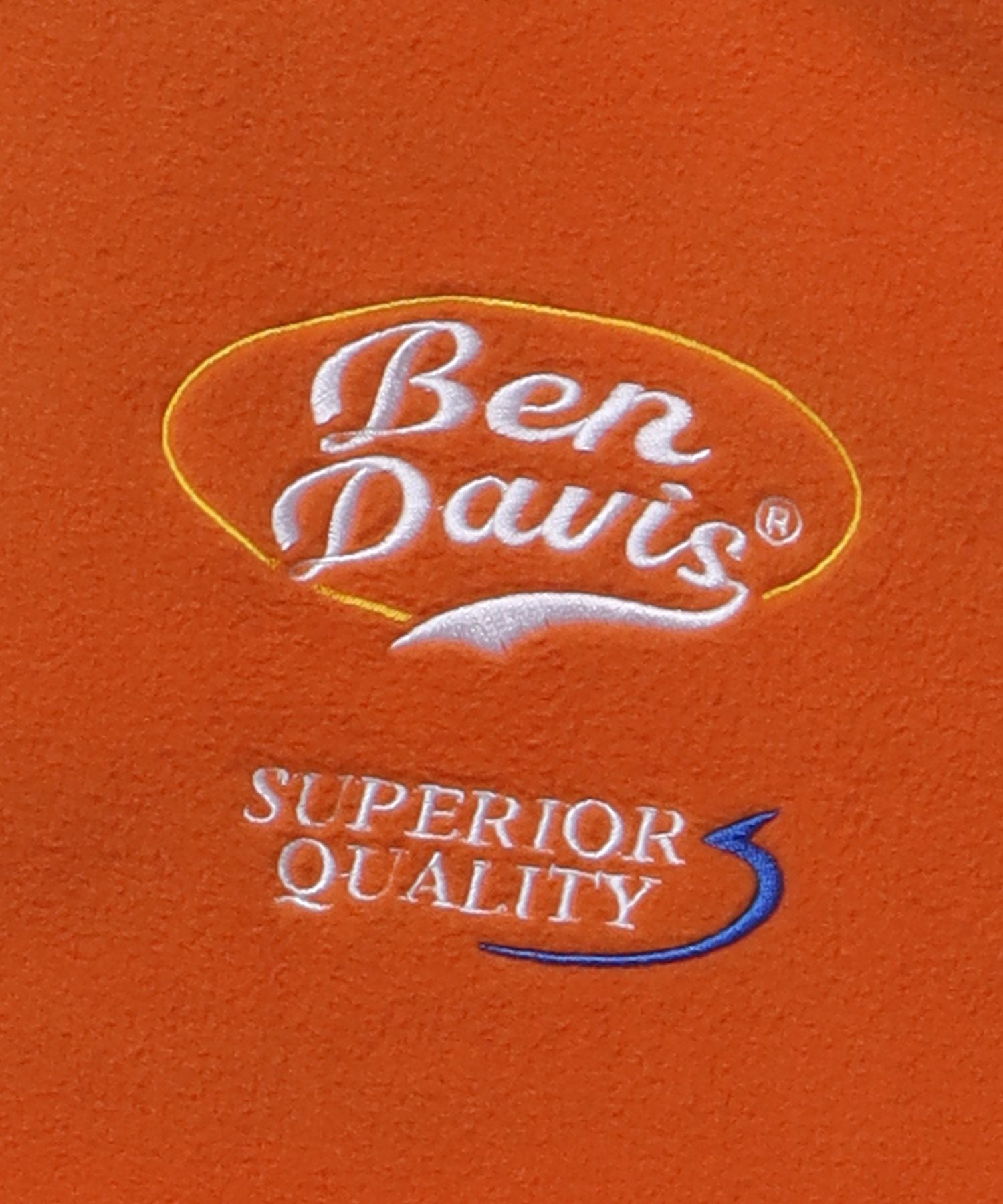【BEN DAVIS(ベンデイビス)】 FLEECE HALF ZIP / ハーフジップ 刺繍 ロゴ ビッグ ブランドロゴ フリース オレンジ