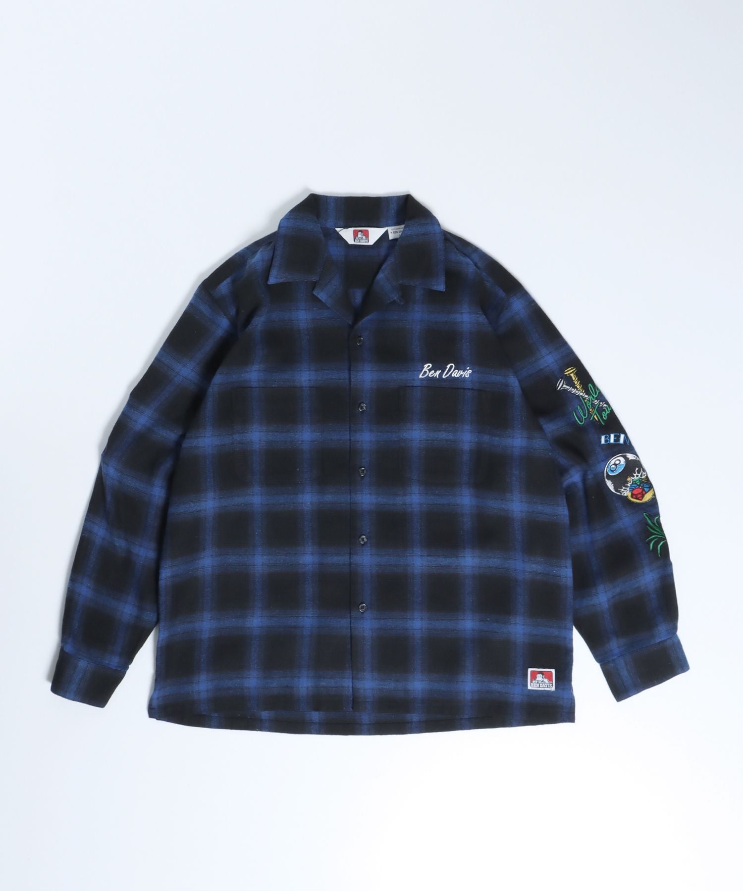 BEN DAVIS(ベンデイビス)】STICHED PLAID SHIRT / チェック 古着 刺繍