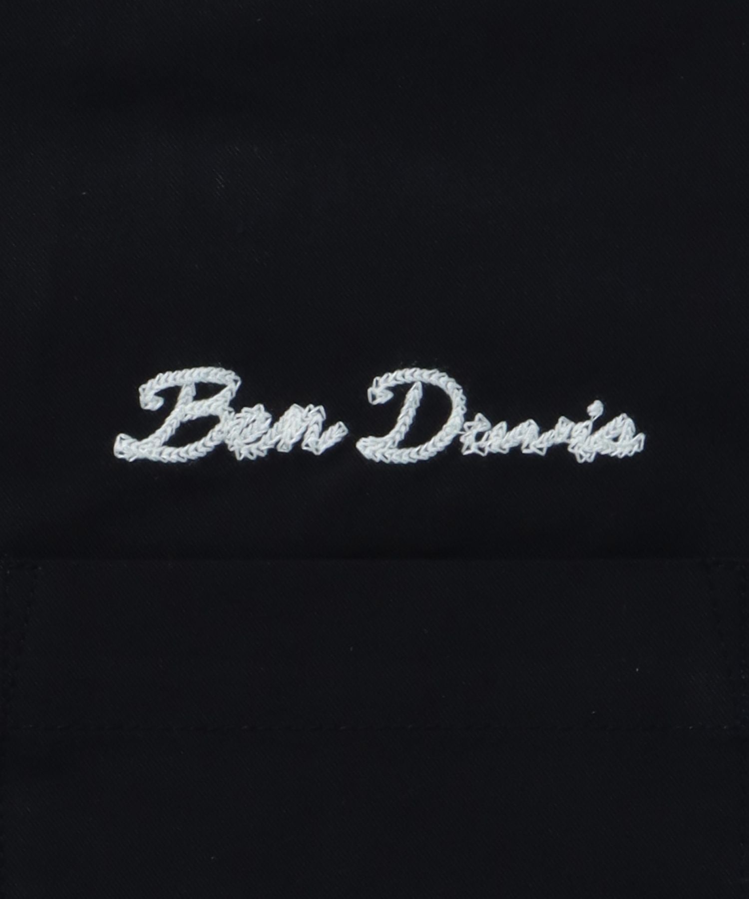 【BEN DAVIS(ベンデイビス)】 BREAKSHOT EMB SHIRT / チェック 古着 刺繍 オープンカラーシャツ ビリヤード ブラック