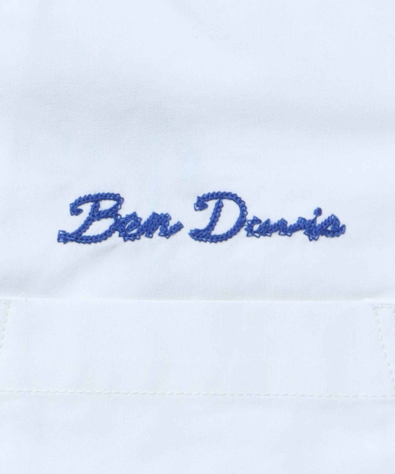 【BEN DAVIS(ベンデイビス)】 BREAKSHOT EMB SHIRT / チェック 古着 刺繍 オープンカラーシャツ ビリヤード オフホワイト