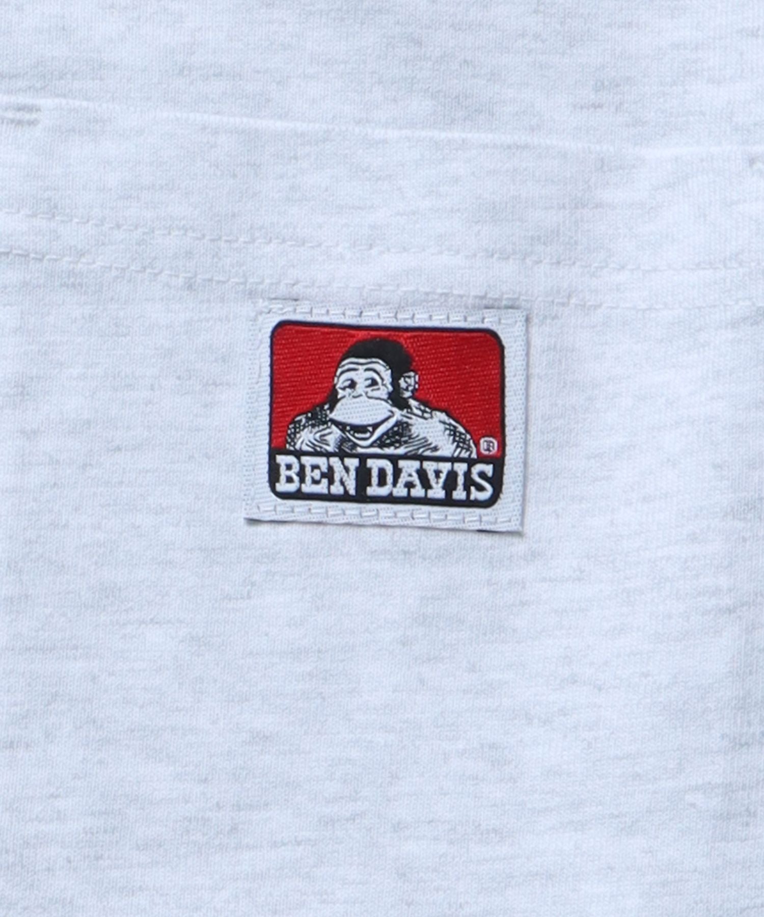 【BEN DAVIS(ベンデイビス)】LONG SLEEVE POCKET TEE(REGULAR) / ピスネーム ポケット ロンT ワンポイント 長袖 Tシャツ オフホワイト