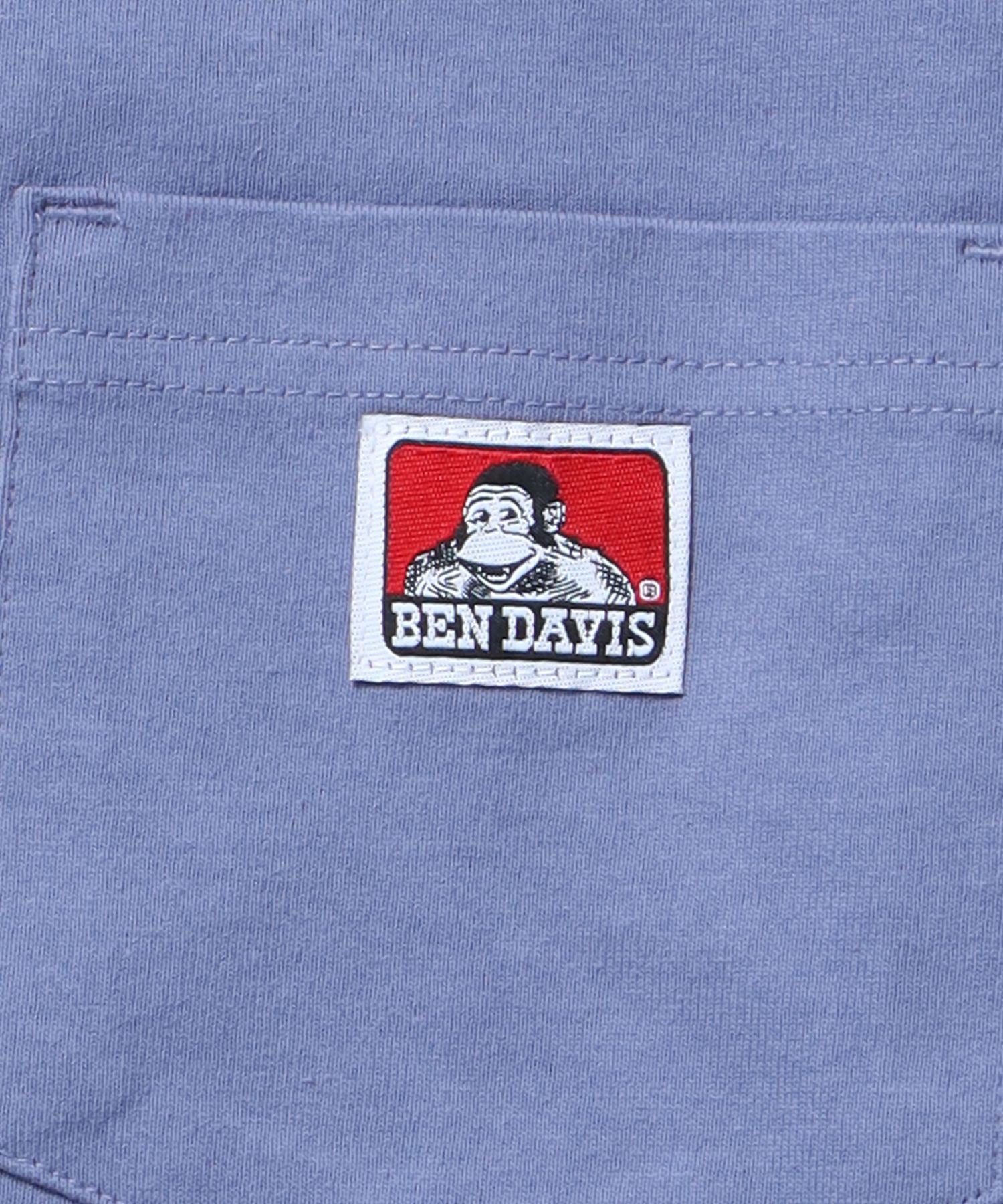 【BEN DAVIS(ベンデイビス)】LONG SLEEVE POCKET TEE(REGULAR) / ピスネーム ポケット ロンT ワンポイント 長袖 Tシャツ ダークパープル