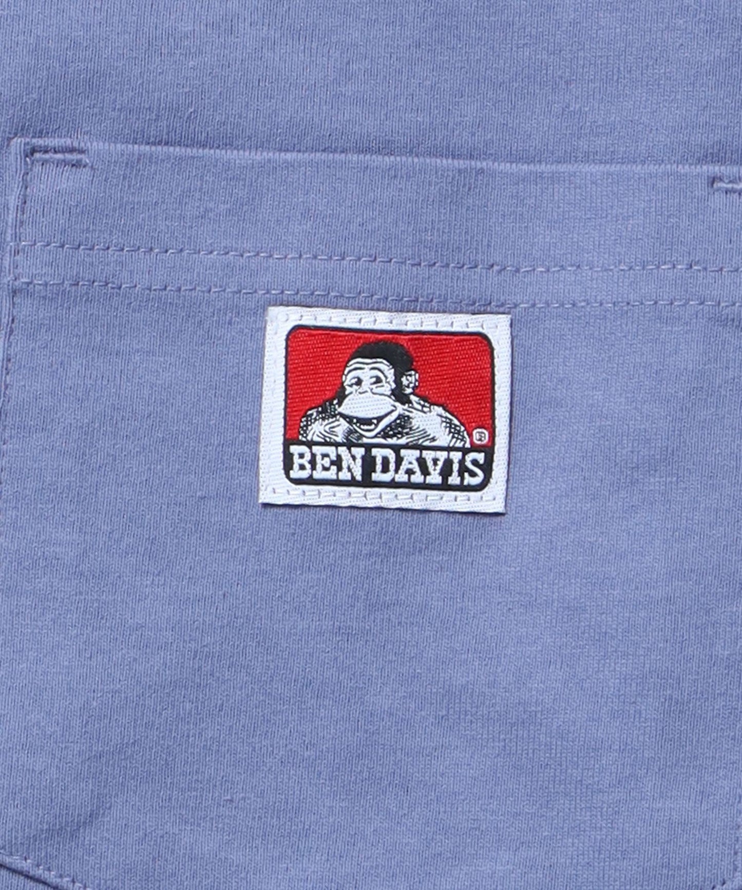 【BEN DAVIS(ベンデイビス)】LONG SLEEVE POCKET TEE(REGULAR) / ピスネーム ポケット ロンT ワンポイント 長袖 Tシャツ ダークパープル