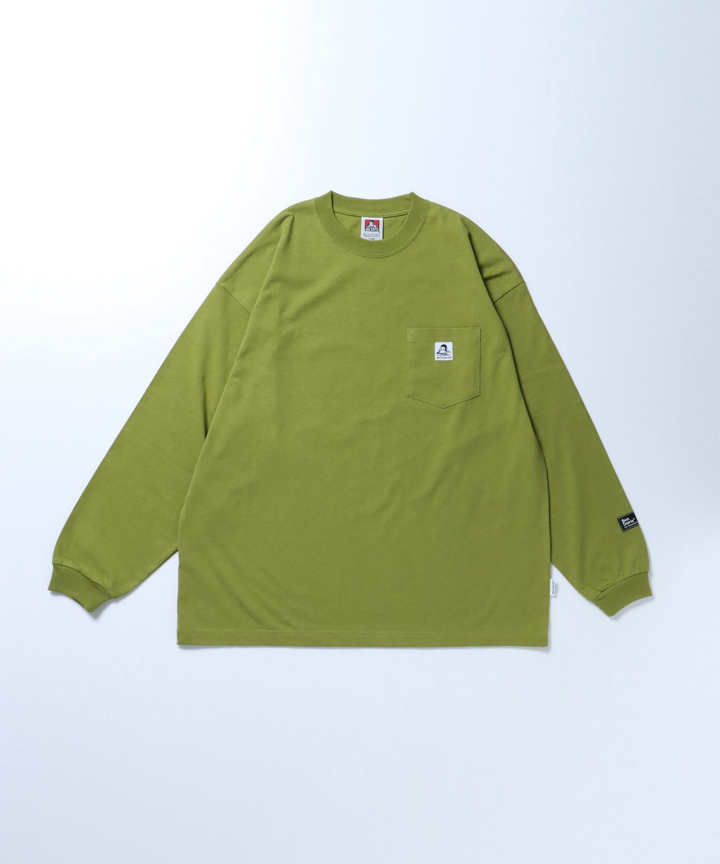 【BEN DAVIS(ベンデイビス)】ピスネーム ポケット ロンT ワンポイント 長袖 ビッグ グリーン