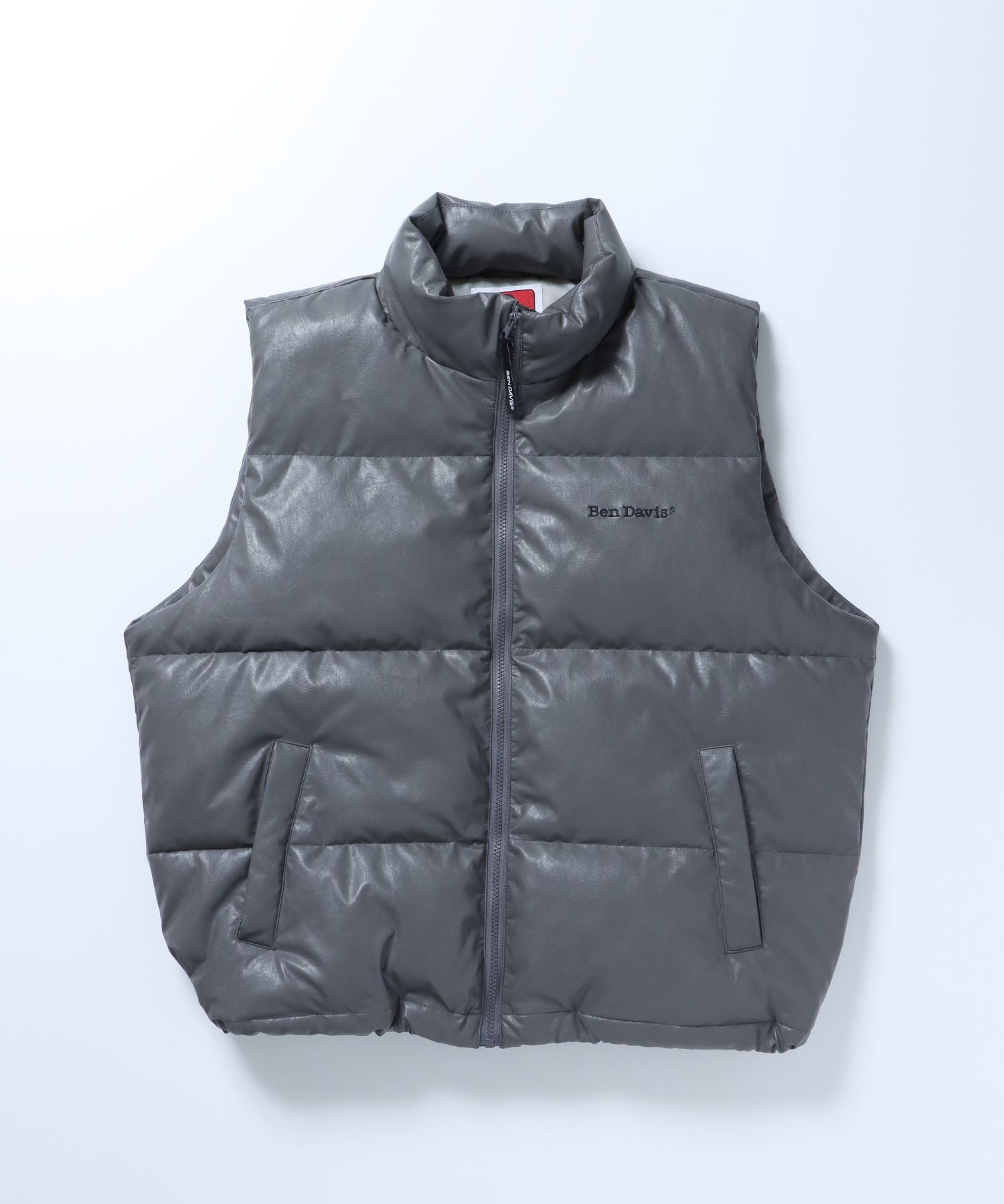 BEN DAVIS(ベンデイビス)】FAUX LEATHER PUFFER VEST / スタンド