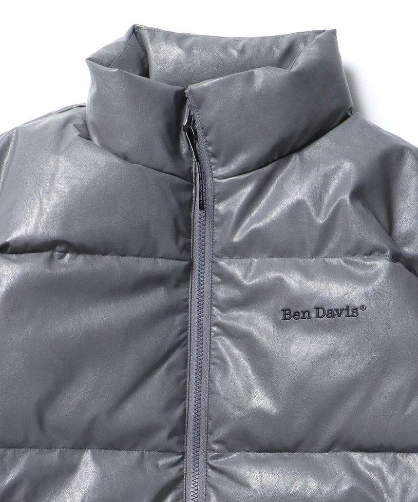 BEN DAVIS(ベンデイビス)】FAUX LEATHER PUFFER JACKET / ワンポイント