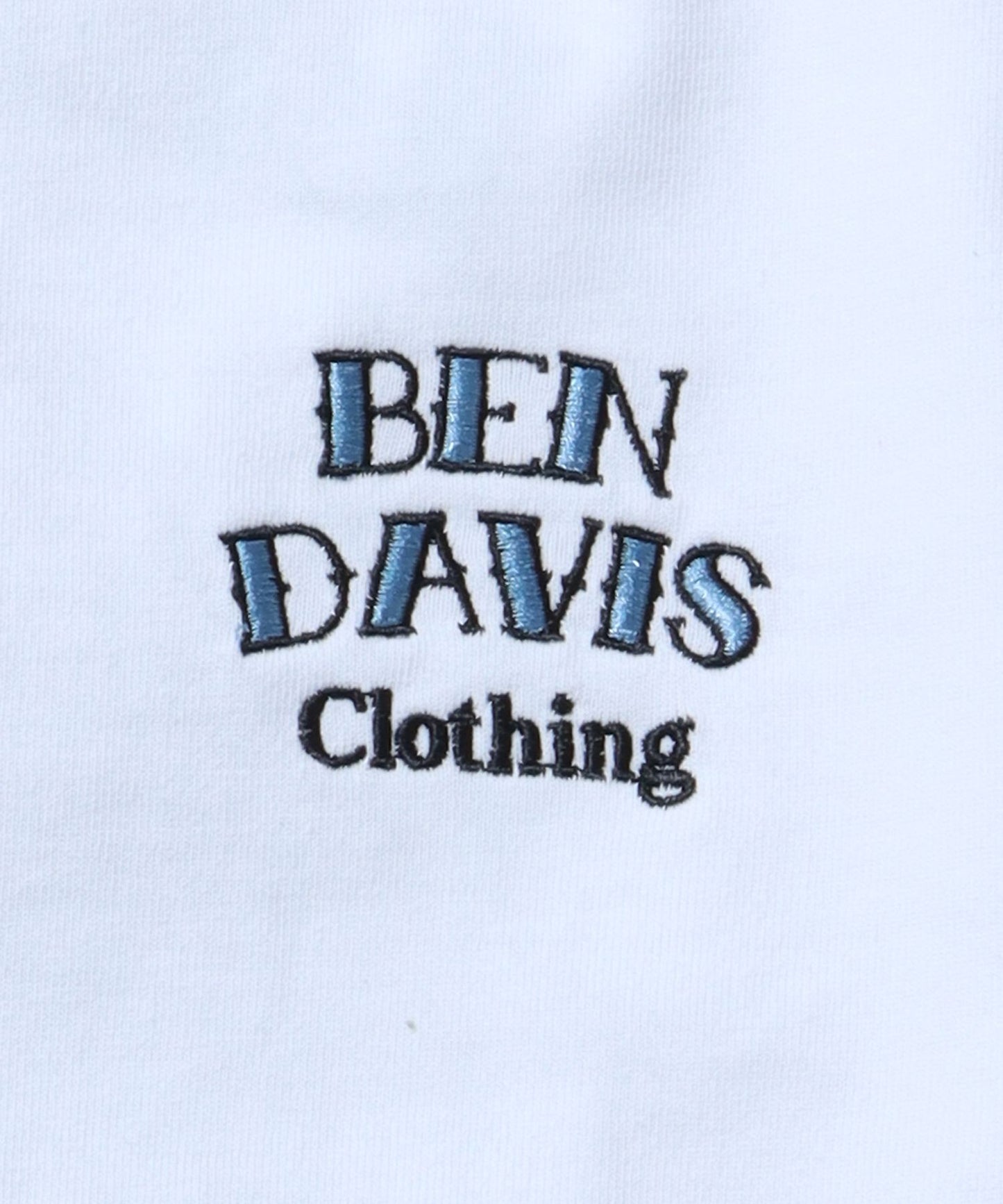 【BEN DAVIS(ベンデイビス)】 GOOD LUCK BRUSHED LS / ピーチ 刺繍 ピンボール バラ ロンT クルーネック ホワイト