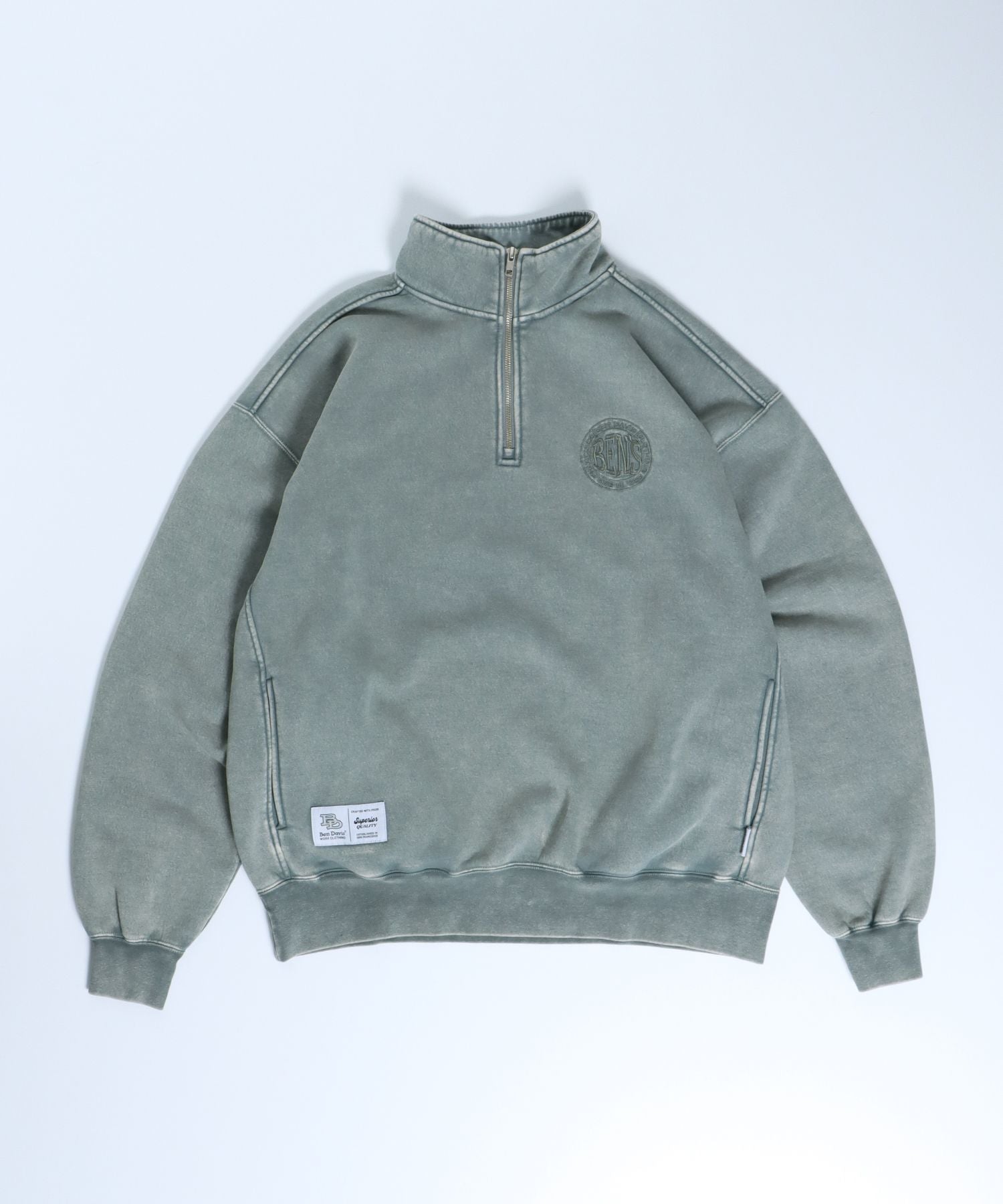 BEN DAVIS(ベンデイビス)】 CIRCLE LOGO FADED HALF ZIP / 製品