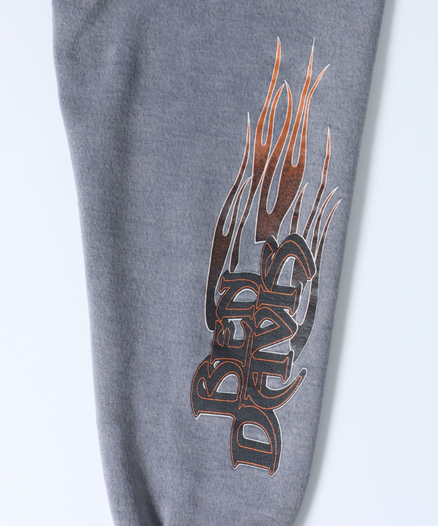 【BEN DAVIS(ベンデイビス)】 FLAME GRAPHIC FADED HOODIE / 製品ブリーチ加工 プリント ファイヤー ヴィンテージ パーカー ダークネイビー