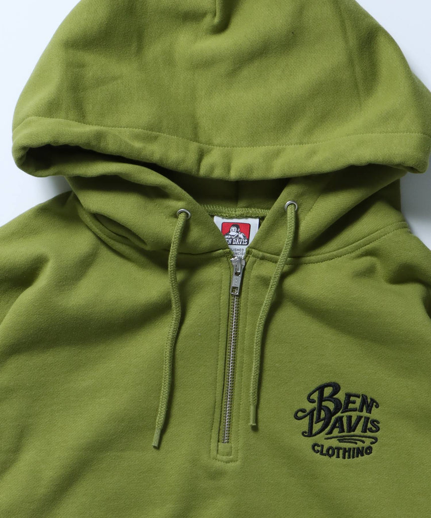 BEN DAVIS(ベンデイビス)】 CLASSIC LOGO HALF ZIP HOODIE / 刺繍