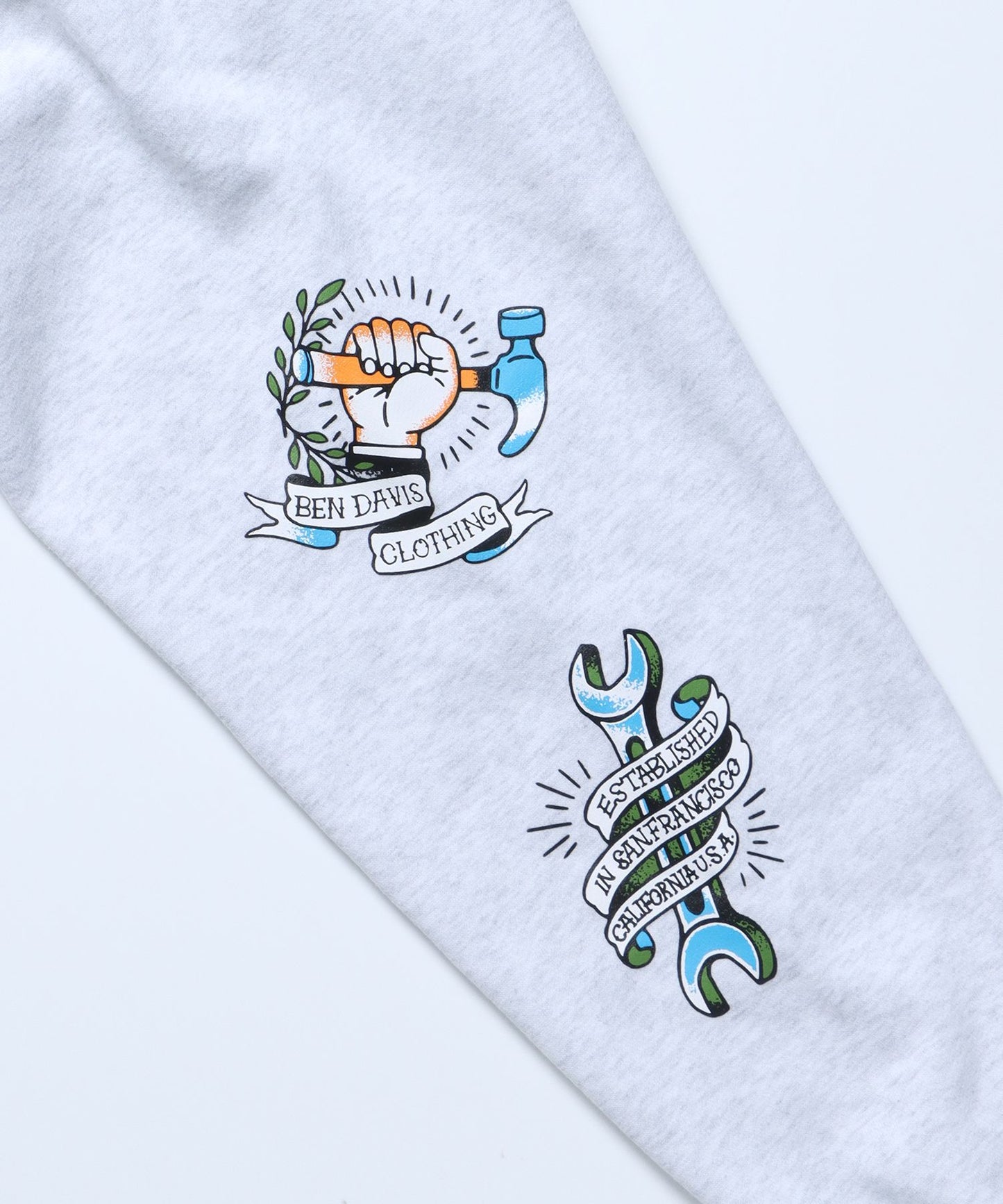 【BEN DAVIS(ベンデイビス)】 OLDIES INKED HOODIE / クラシック タトゥー アメリカン ダイス パーカー オフホワイト