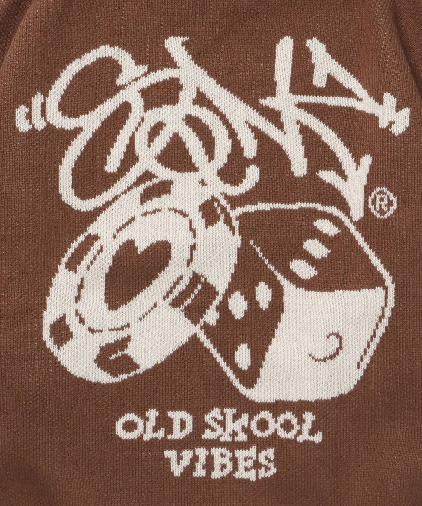 【SEQUENZ】 OLD SKOOL SWEATER / ダイス ハート ビックシルエット クルーネック ニット ブラウン