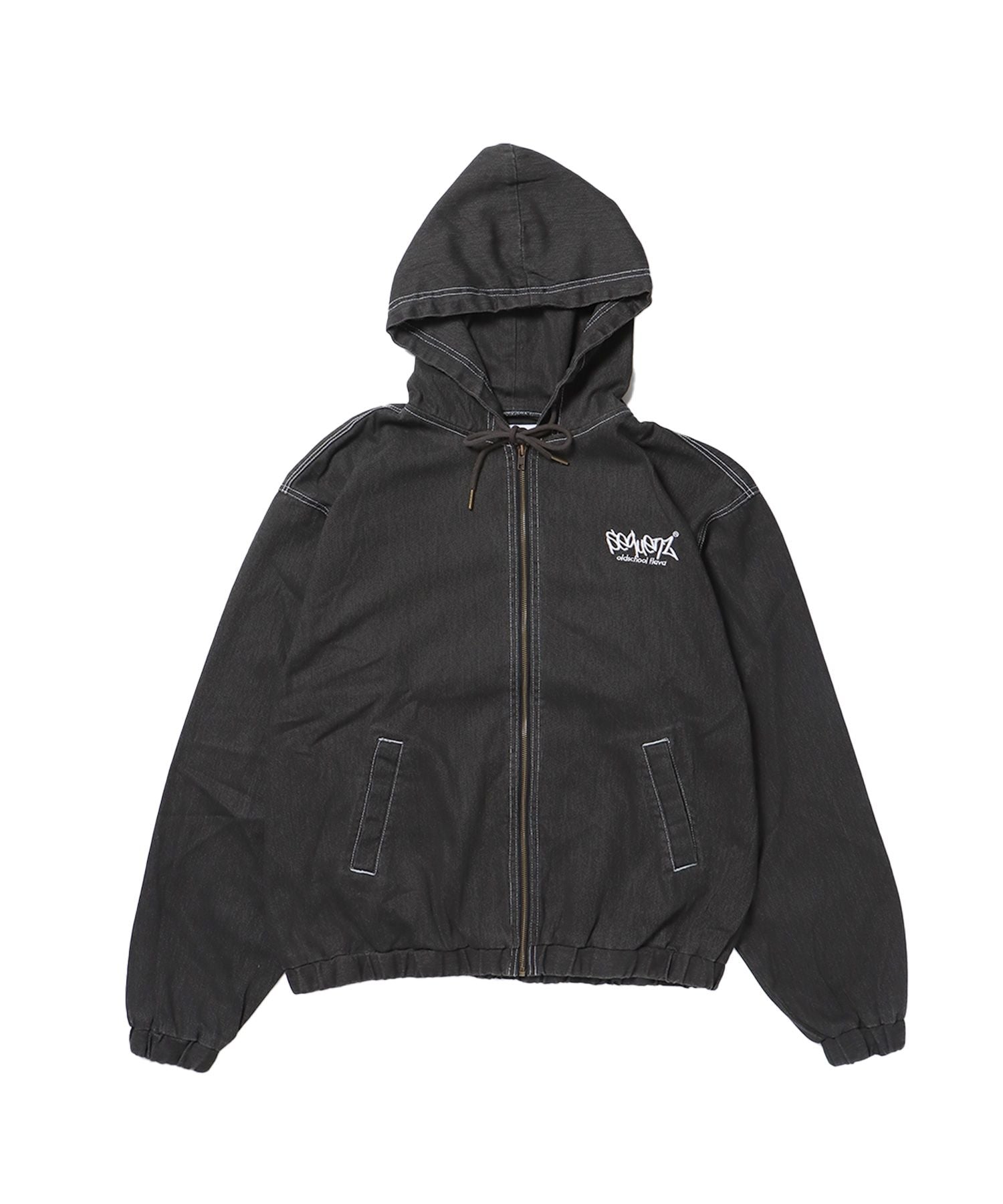 SEQUENZ COLLAGE OVERDYE TWILL HOODIE / ロゴ ビッグ スウェット