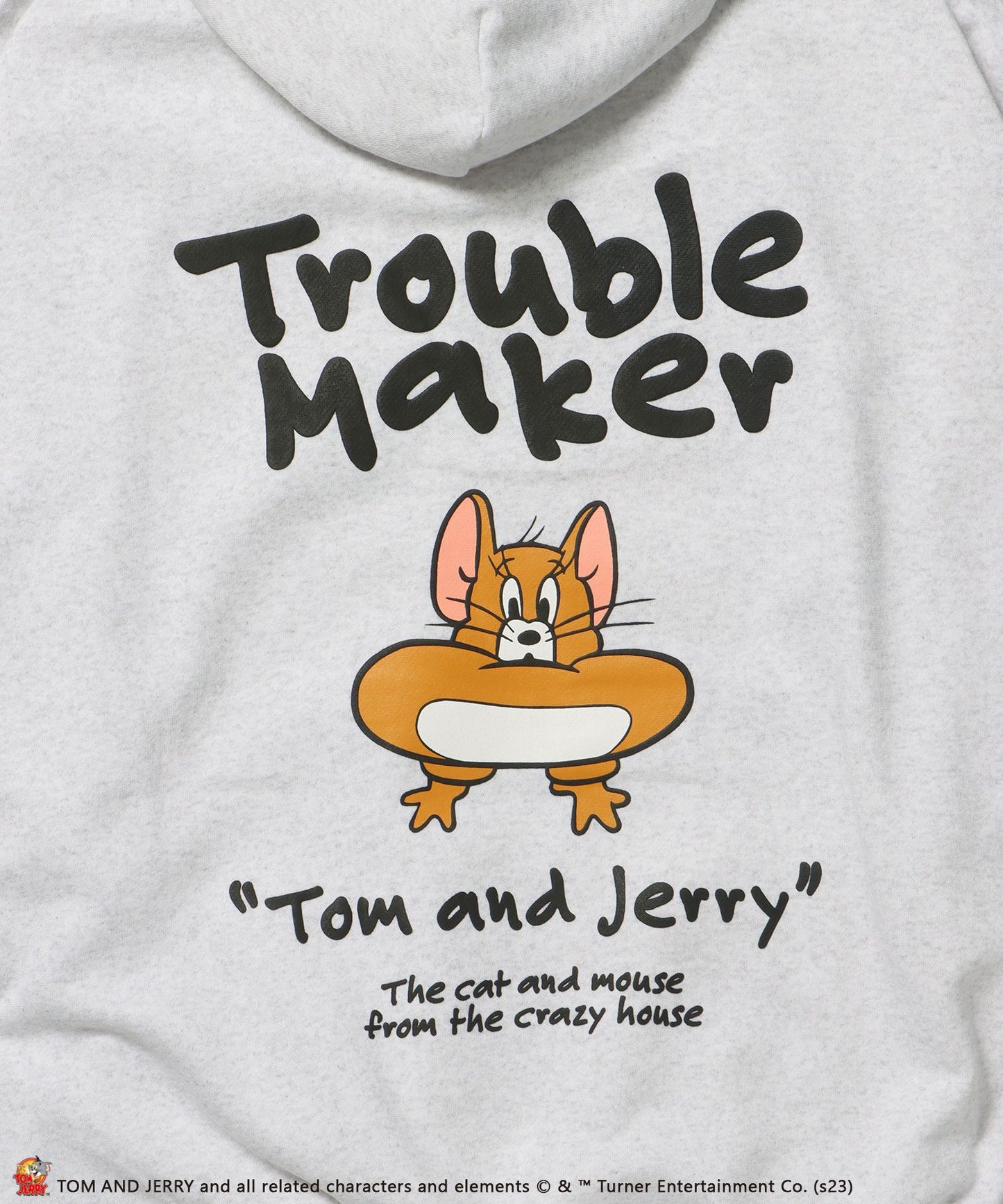 TOM and JERRY FUNNY PUFF PT P/K / トムとジェリー ストリート 古着風 ロゴ ペアコーデ プルパーカー アイボリー