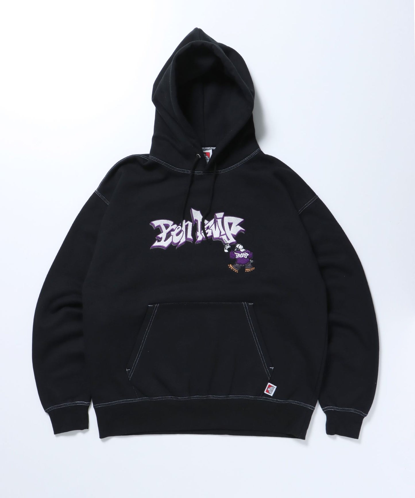 【BEN DAVIS(ベンデイビス)】 SPRAY ART HOODIE / ロゴ ビッグ 裏起毛 プルオーバー パーカー オフホワイト
