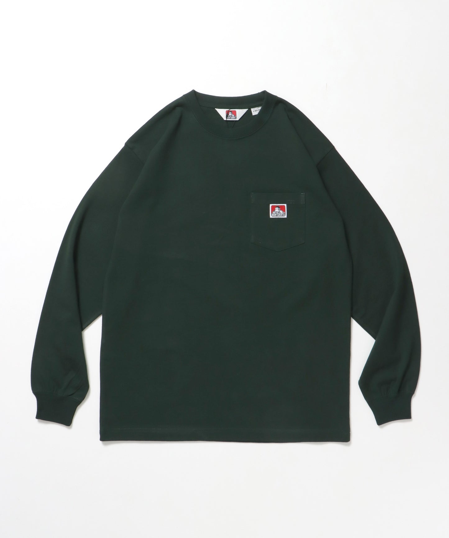 L/S POCKET TEE[REG] / ロンT 長袖 ワンポイント レギュラーサイズ ポケット ダークグリーン