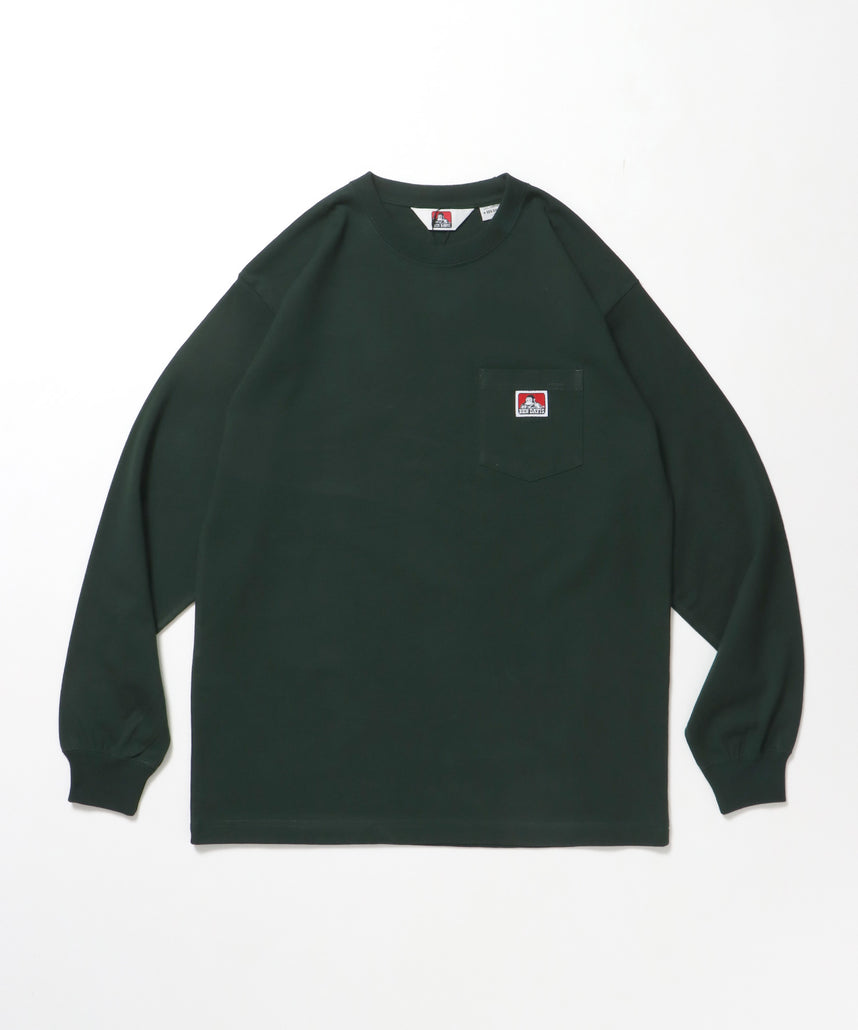 L/S POCKET TEE[REG] / ロンT 長袖 ワンポイント レギュラーサイズ ポケット ダークグリーン