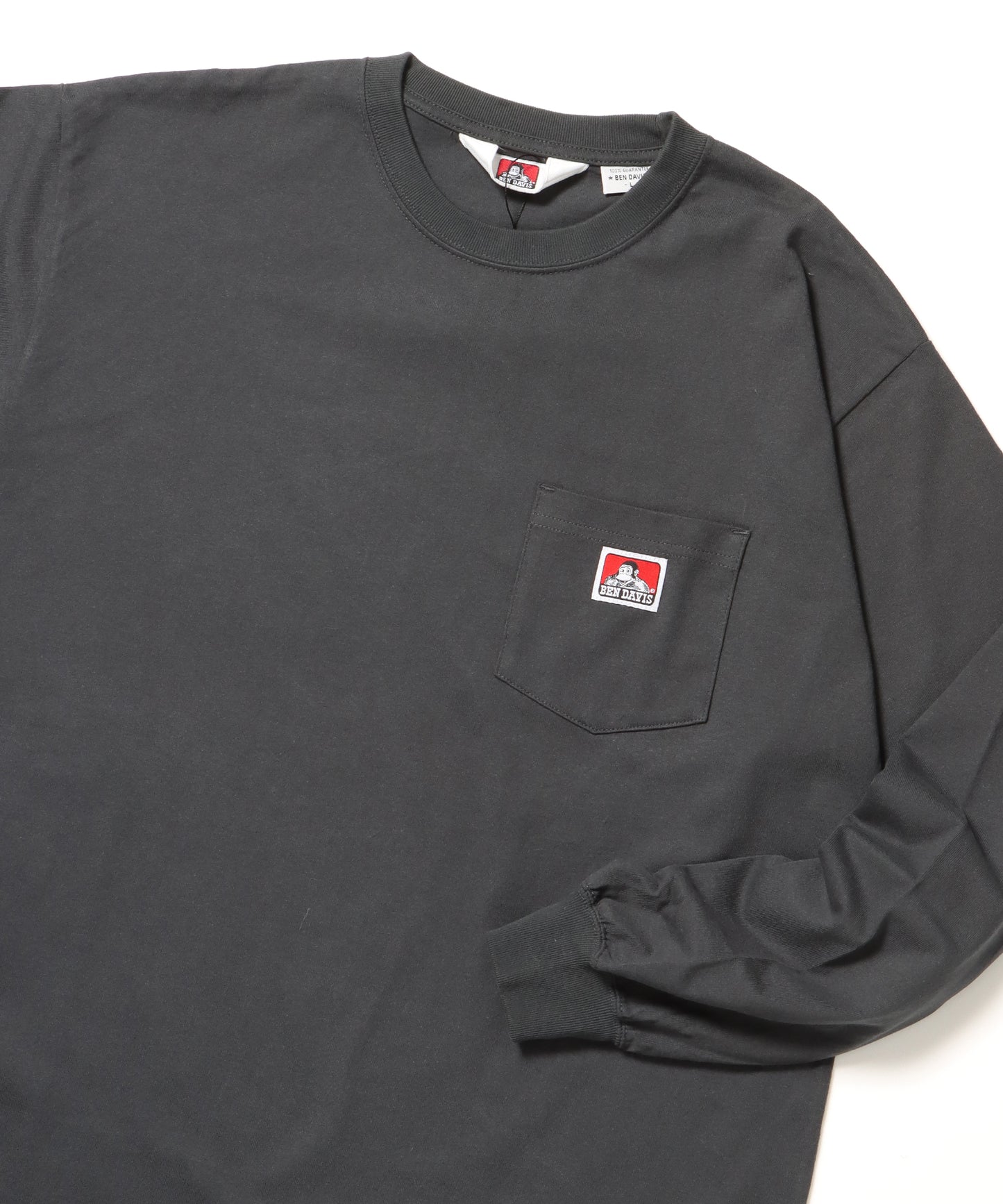 L/S POCKET TEE[REG] / ロンT 長袖 ワンポイント レギュラーサイズ ポケット チャコール