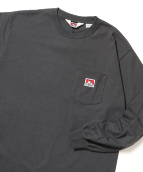 L/S POCKET TEE[REG] / ロンT 長袖 ワンポイント レギュラーサイズ ポケット チャコール
