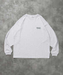 ワンポイントロゴ刺繍ロンT / ロンT 刺繍 ロゴ クルーネック ワンポイント 長袖 アッシュグレー
