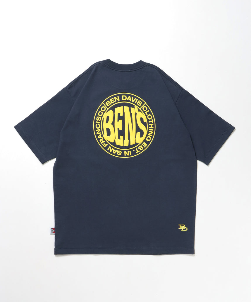 CIRCLE BEN‘S TEE / サークルロゴ Tシャツ 刺繍 半袖 シンプルロゴ ネイビー