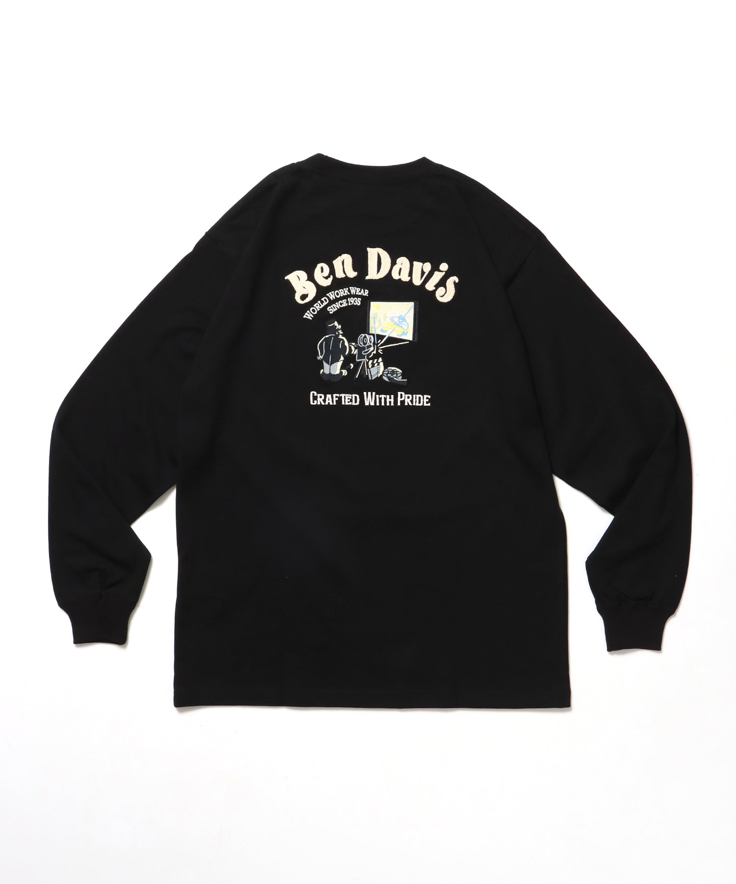 THEATER EMBRO L/S TEE[REG] / ロンT 長袖 ワンポイント レギュラーサイズ 刺繍 ブラック