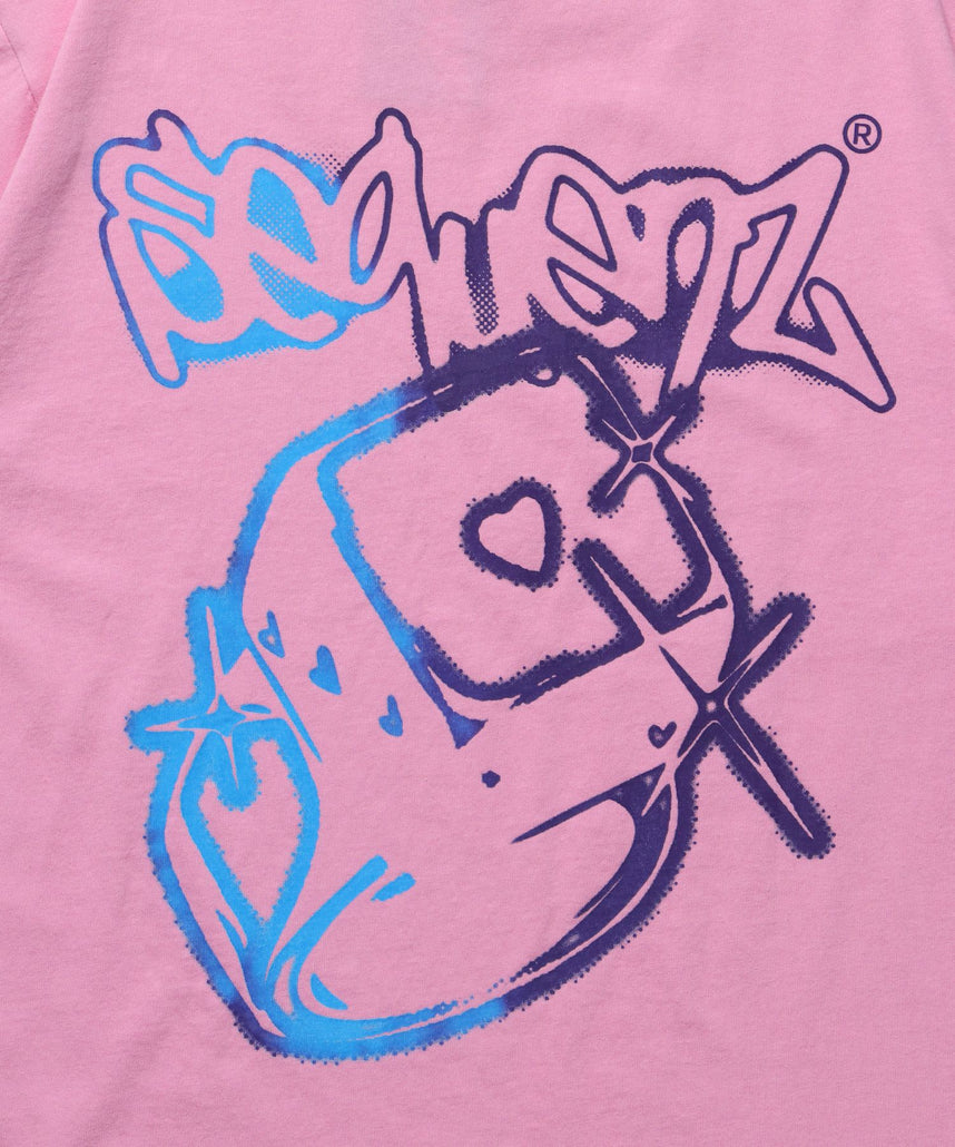 PRECIOUS FADE S/S TEE / タイダイ 半袖 クルーネック ハート ダイス ブランドロゴ ピンク
