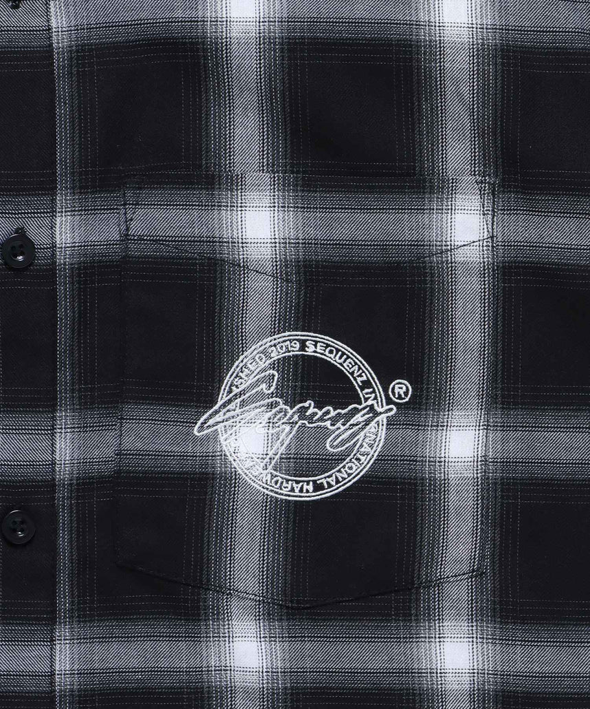 CHECK CLERIC S/S SHIRT / 半袖シャツ オープンカラー オンブレチェック サークルロゴ ブランド ワンポイント 柄80