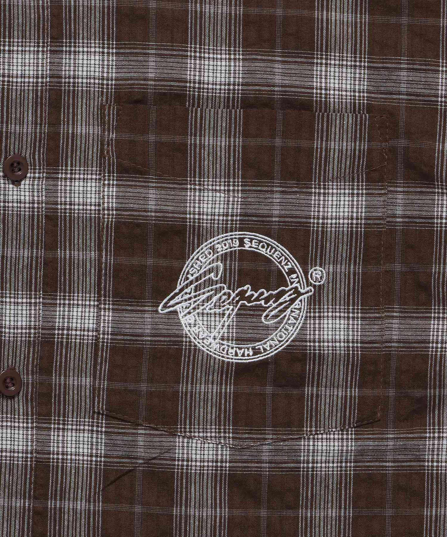 CHECK CLERIC S/S SHIRT / 半袖シャツ オープンカラー オンブレチェック サークルロゴ ブランド ワンポイント 柄82