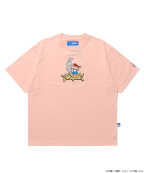 CS NENE EMB. S/S TEE / クレヨンしんちゃん 半袖Tシャツ クルーネック ワンポイント 刺繍 ピンク