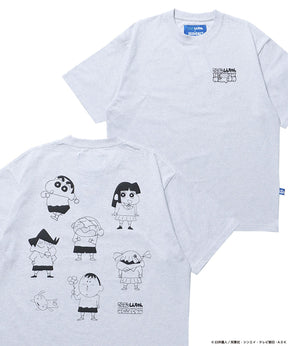 CS×SQNZ BOUEITAI S/S TEE / クレヨンしんちゃん 半袖Tシャツ クルーネック ワンポイント バックプリント アイボリー