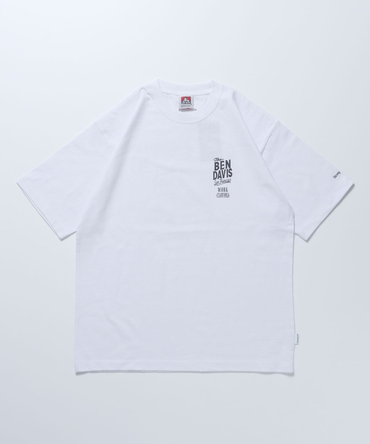 【BEN DAVIS(ベンデイビス)】CLASSIC LOGO TEE / 半袖Tシャツ ロゴ刺繍 クルーネック オーバーサイズ ブランドロゴ フロント ルード ホワイト
