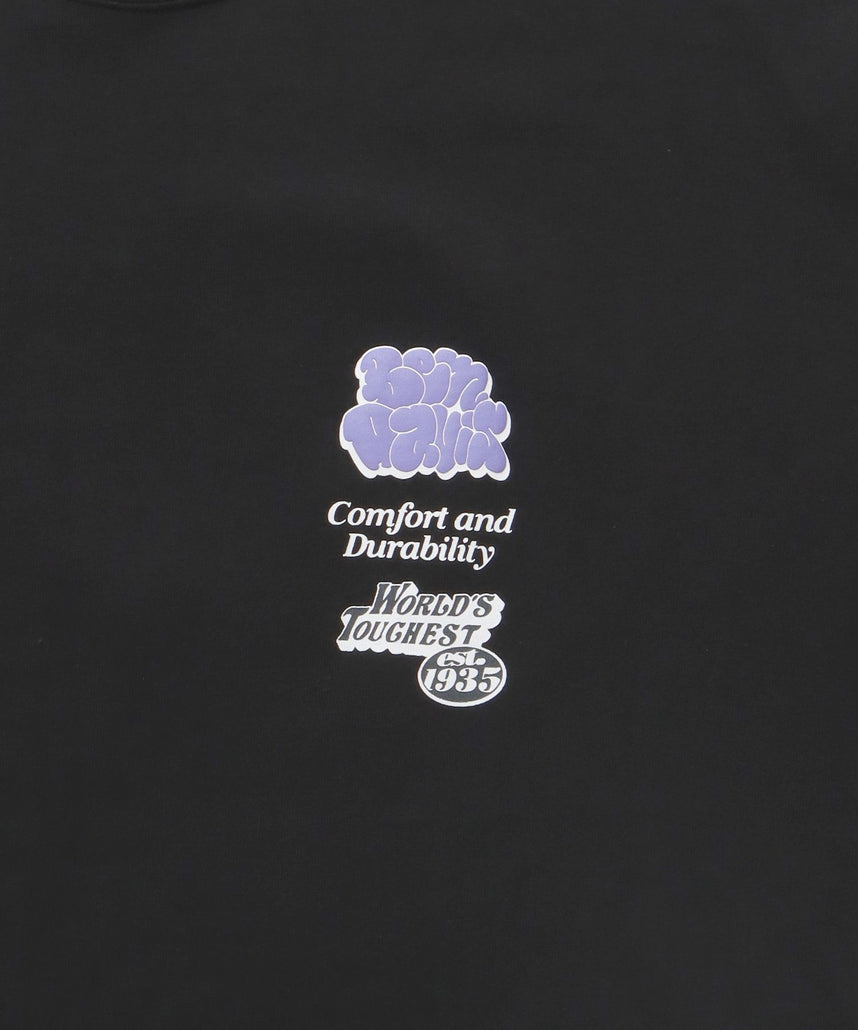 OVERLAP TEE / クルーネック 半袖Tシャツ バップリント ワンポイント Tシャツ グラフィティー オーバーラップ ゴリラ ８ボール ブランドロゴ ブラック