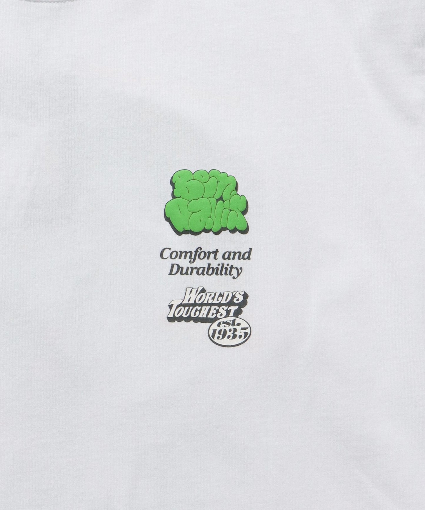 OVERLAP TEE / クルーネック 半袖Tシャツ バップリント ワンポイント Tシャツ グラフィティー オーバーラップ ゴリラ ８ボール ブランドロゴ ホワイト