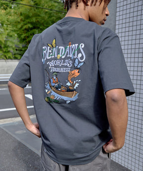 FLOATING BOAT TEE / 半袖Tシャツ クルーネック オーバーサイズ ブランドロゴ 刺繍 チャコール