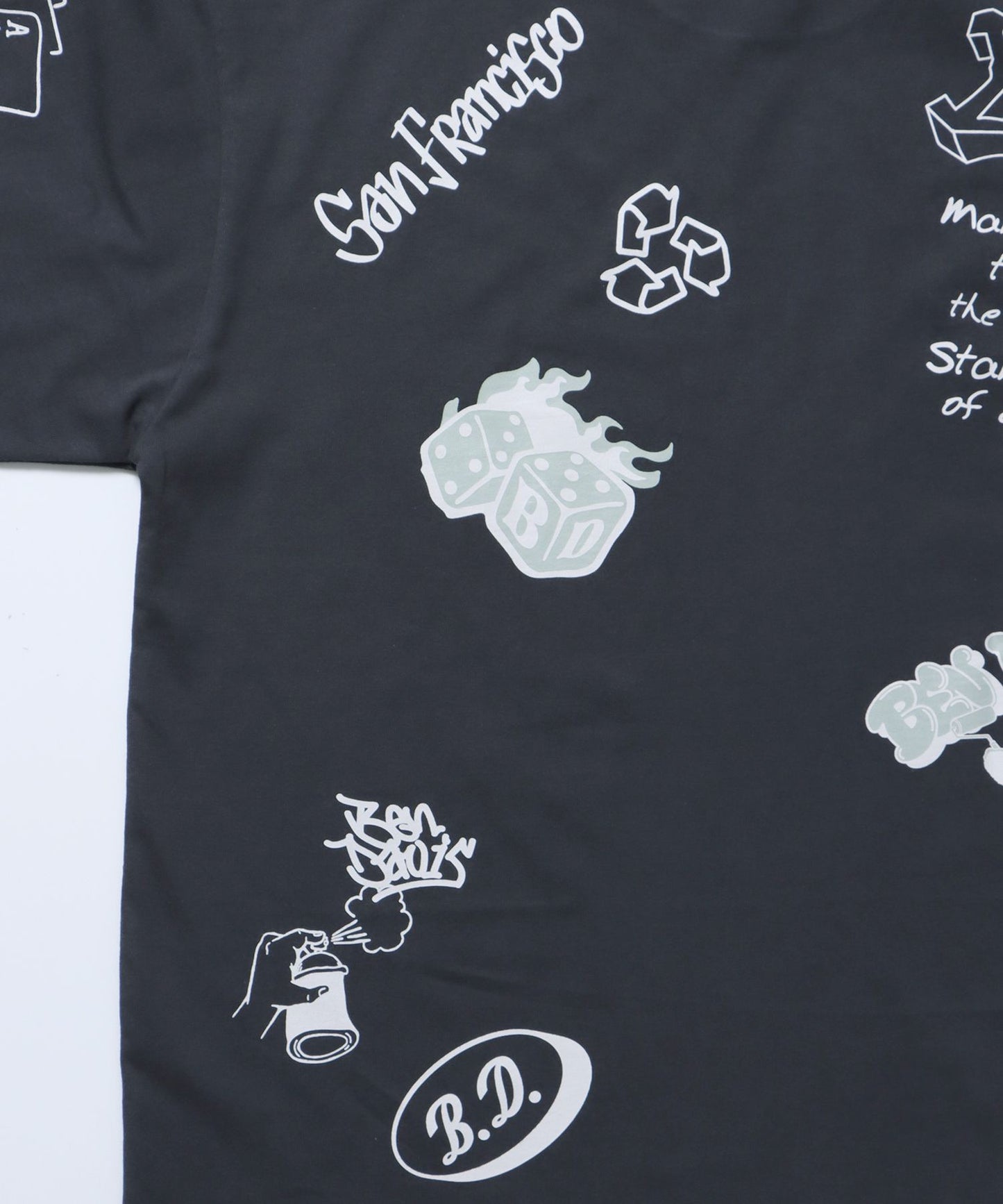 SCRIBBLED TEE / 半袖Tシャツ ロゴ クルーネック オーバーサイズ ブランドロゴ チャコール