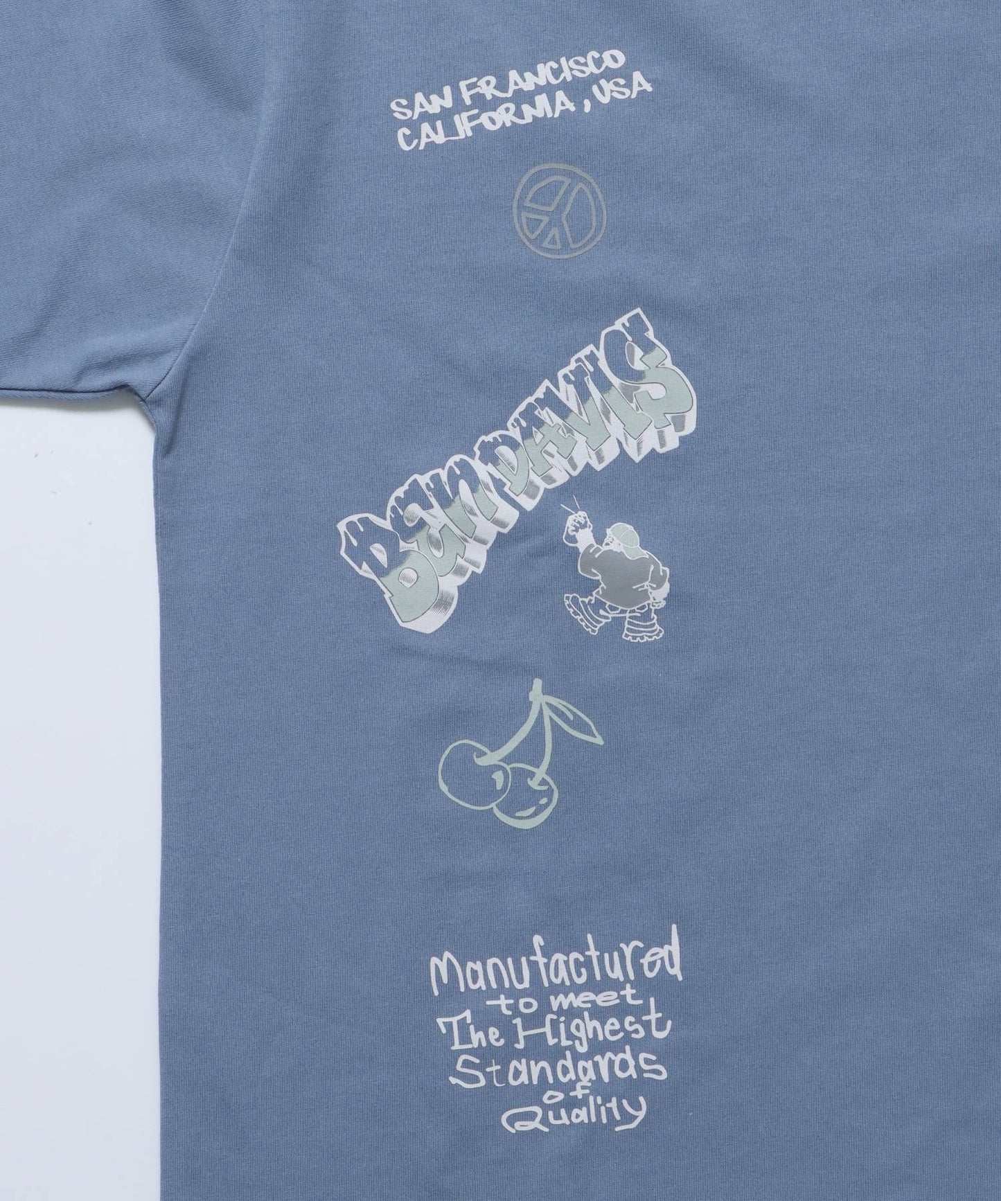 SCRIBBLED TEE / 半袖Tシャツ ロゴ クルーネック オーバーサイズ ブランドロゴ ブルーグレー