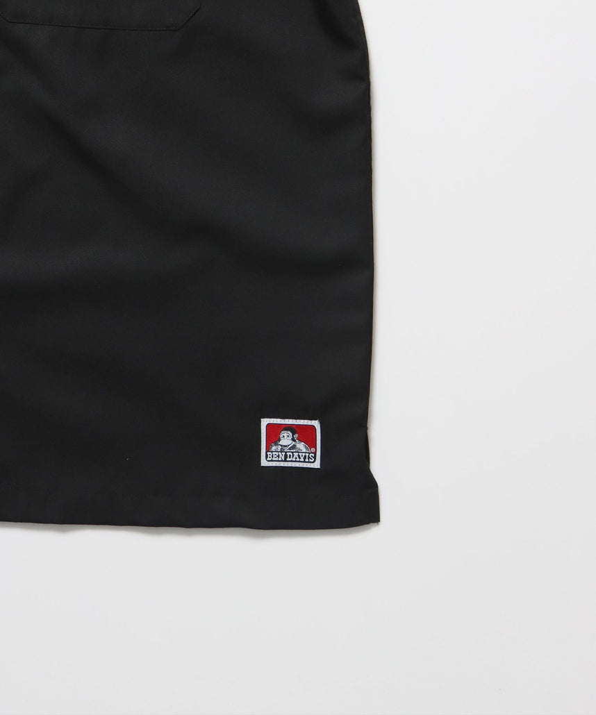 NEEDLEWORK S/S WORK SHIRT / 半袖 ワークシャツ レギュラーカラー 刺繍 ブランドロゴ ブラック