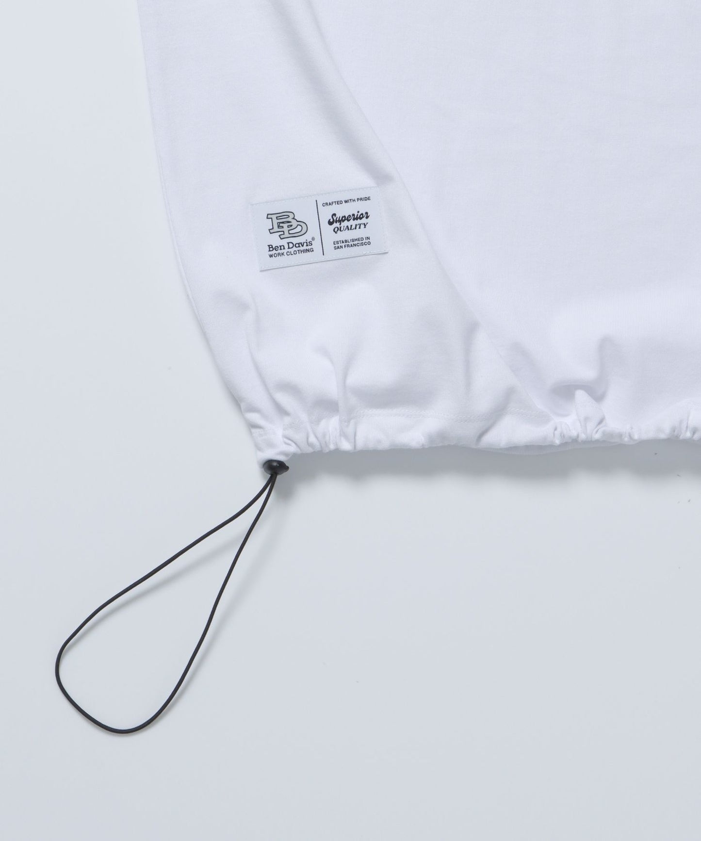 LETTERED ATHLE TEE / ドローコード 半袖Tシャツ ロゴ刺繍 クルーネック オーバーサイズ ブランドロゴ フロント ホワイト