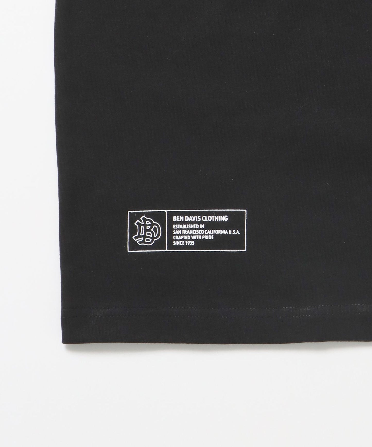 SIDE STRIPED OVAL LOGO TEE / Tシャツ スポーティー リブライン 刺繍 半袖 ブラック