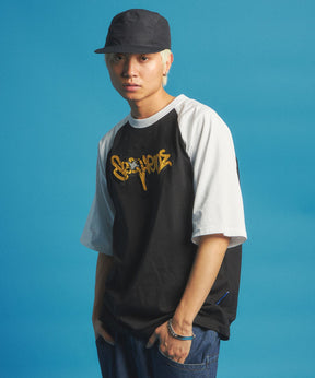 BRAKE LOGO RAGLAN S/S TEE / ラグラン Tシャツ 刺繍 ワッペン ロゴ 半袖 シンプル ブラック