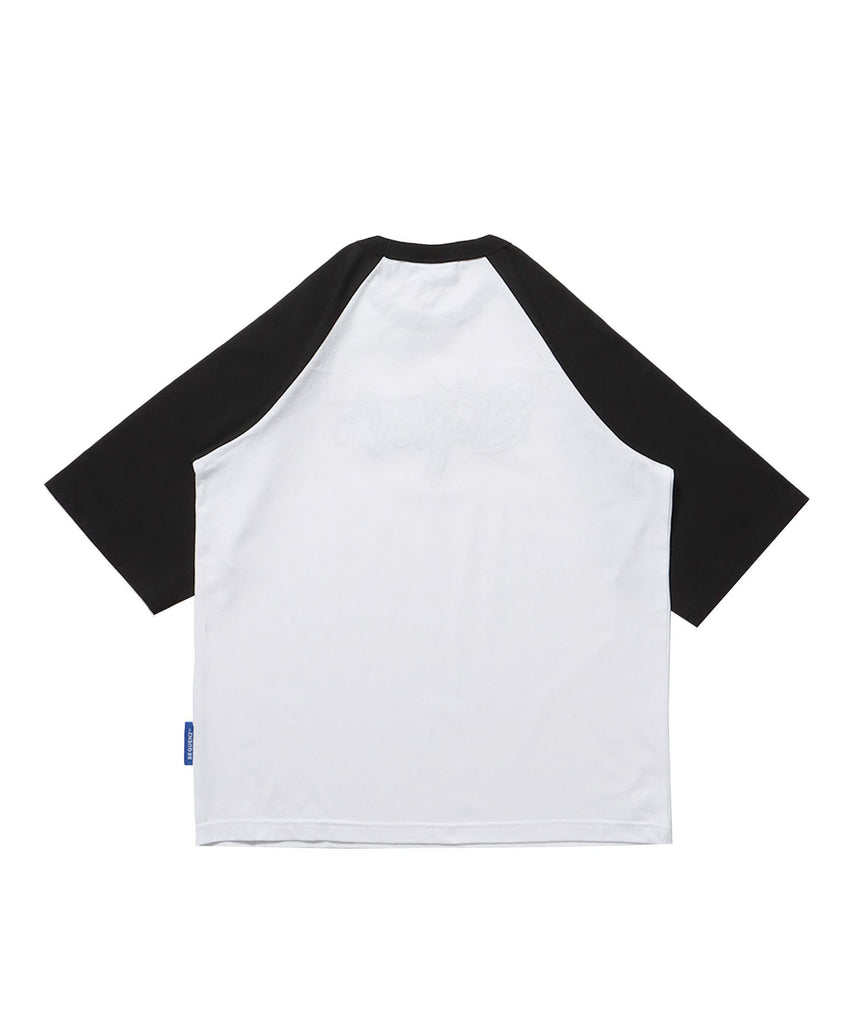 BRAKE LOGO RAGLAN S/S TEE / ラグラン Tシャツ 刺繍 ワッペン ロゴ 半袖 シンプル ホワイト